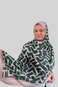 Mira Geometrik Desenli Şal - Pembe