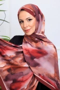 Soma Soyut Desenli Şal - Bordo
