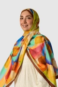 Sora Renkli Floral Desenli Şal - Sarı