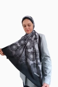 Vira Geometrik Desenli Şal - Siyah