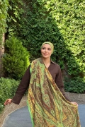 Yankı - Retro Desen Şal - Yeşil
