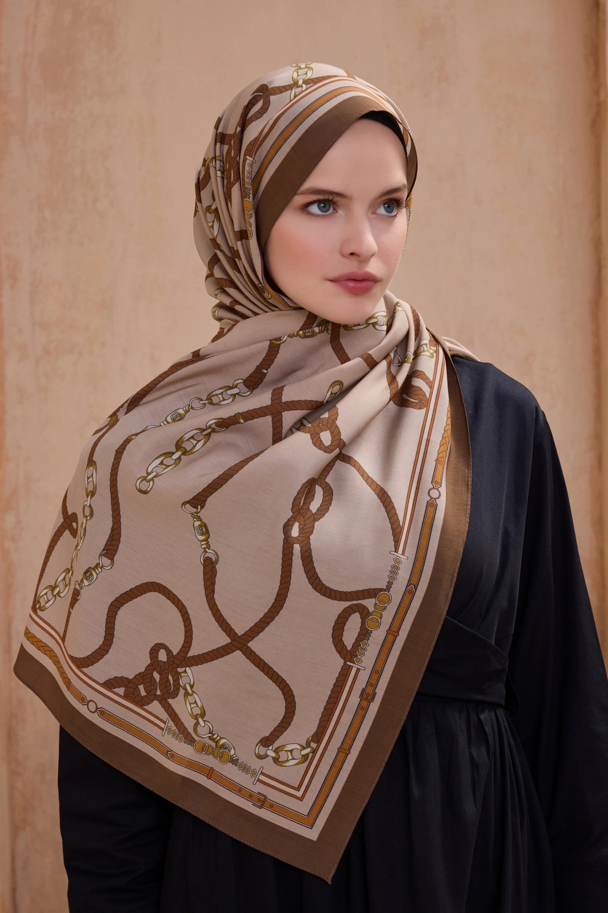 Belli Fresh Modal Şal 5 Zincir Desen - Camel