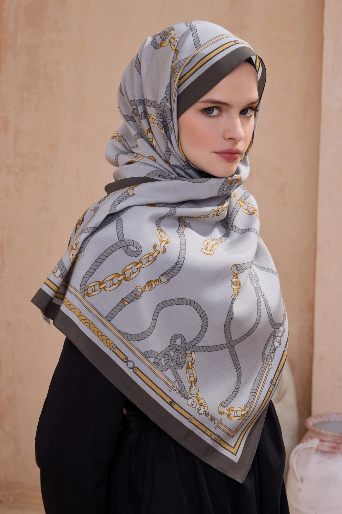 Belli Fresh Modal Şal 5 Zincir Desen - Gri