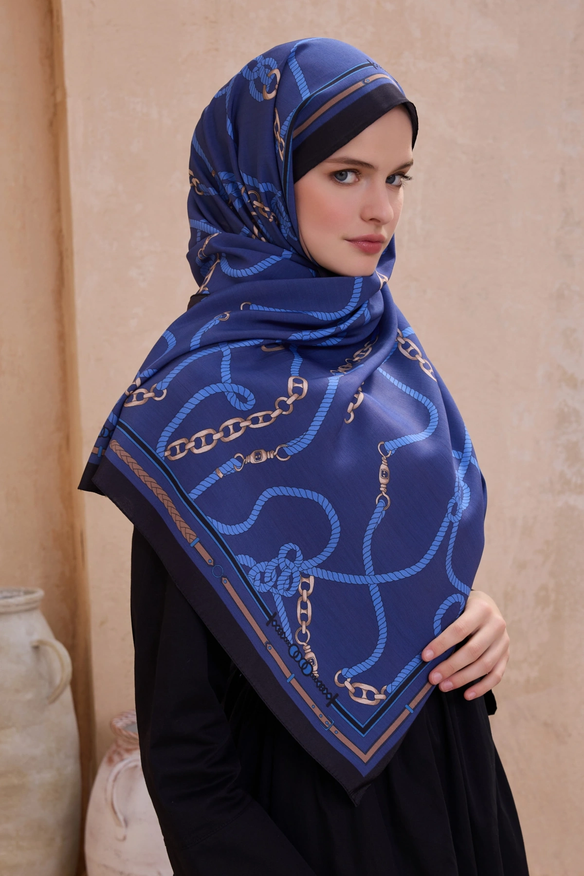 Belli Fresh Modal Şal 5 Zincir Desen - Sax