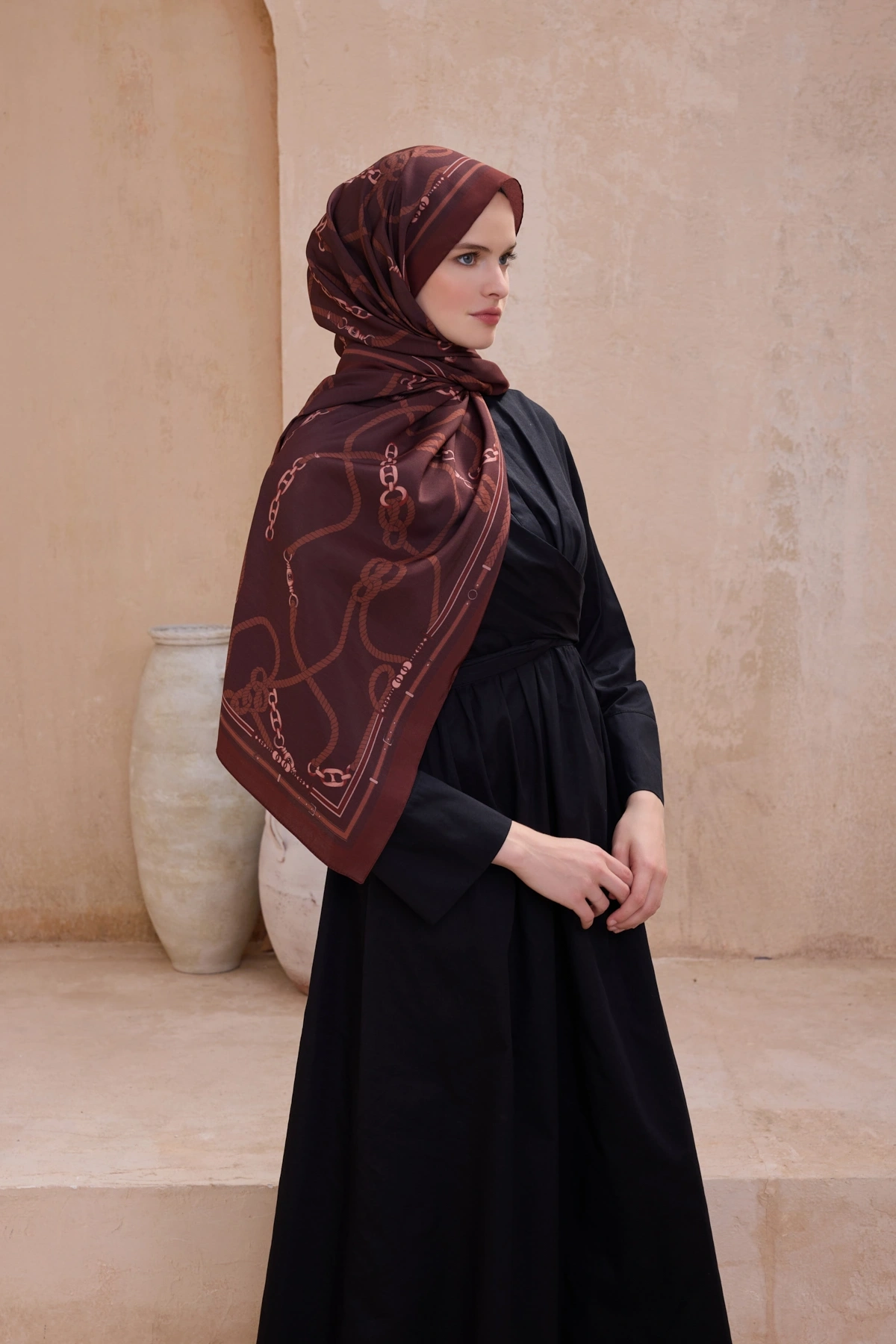 Belli Fresh Modal Şal 5 Zincir Desen - Bordo