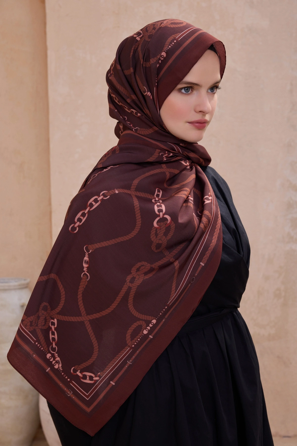 Belli Fresh Modal Şal 5 Zincir Desen - Bordo