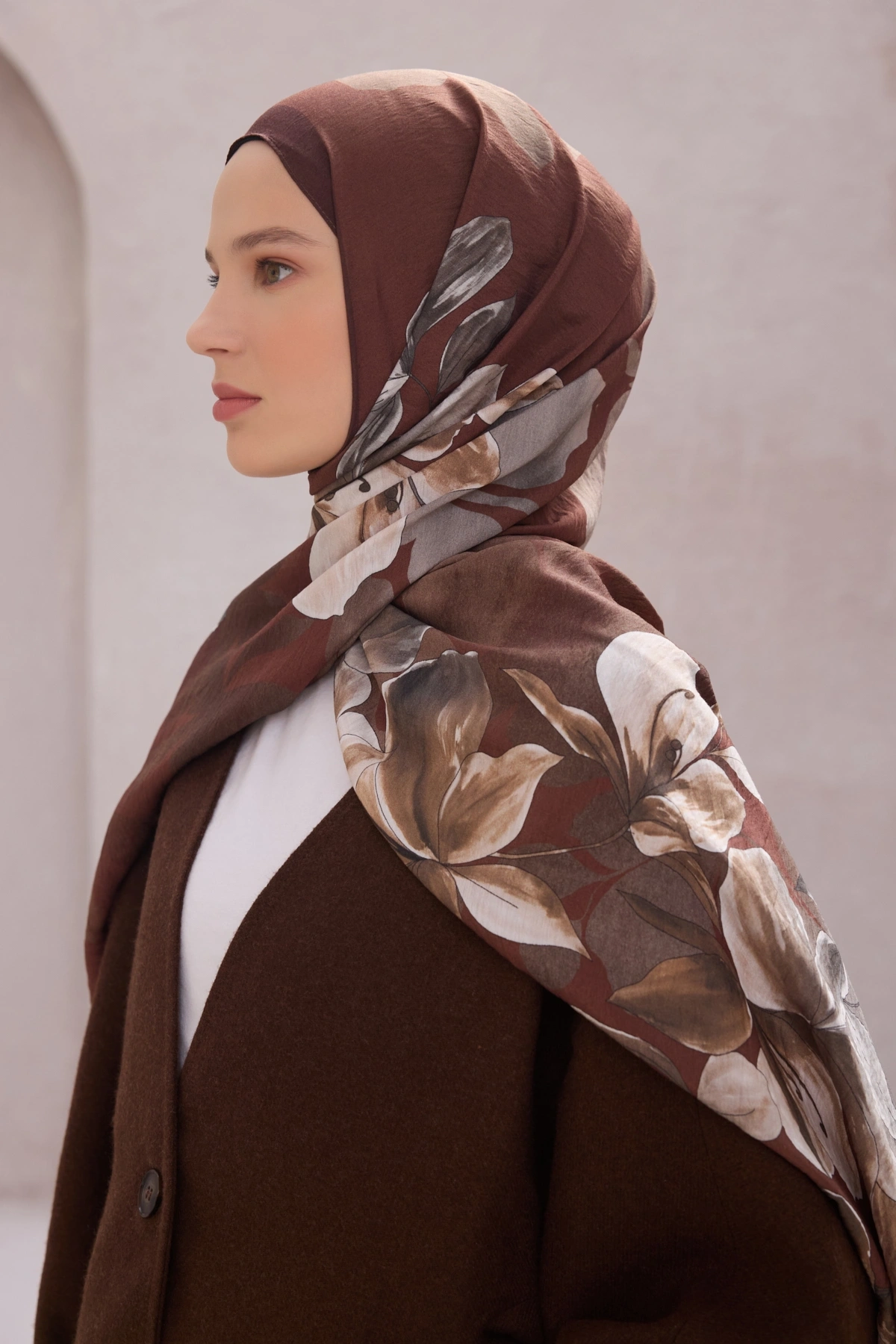 Belli Fresh Lena Viskon Şal - Kahverengi