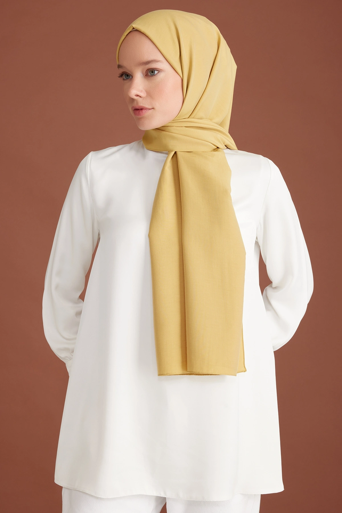 Belli Fresh Tencel Kumaş Floransa Şal - Hardal