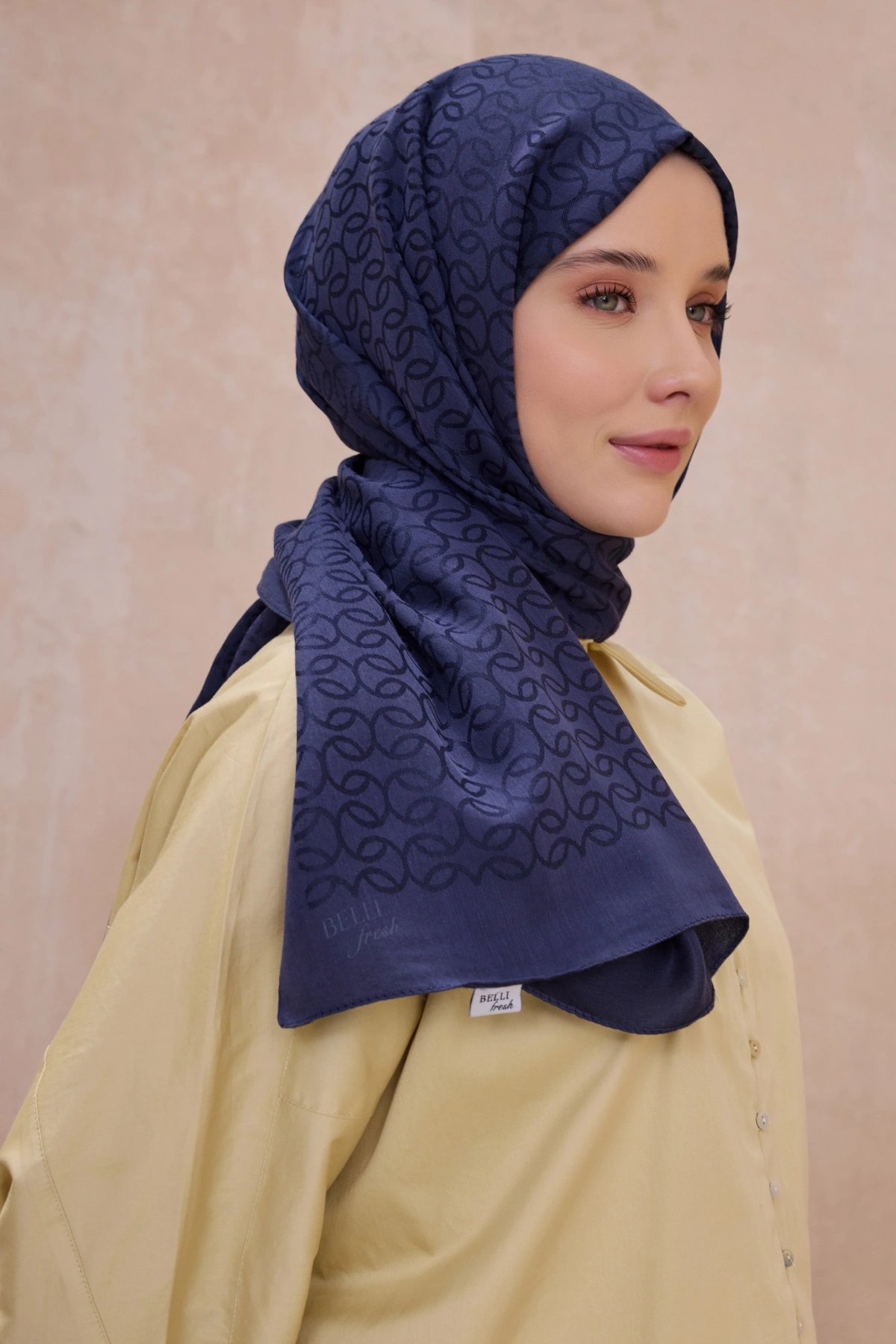 Belli Fresh Pamuk Kumaş Nora Şal - Lacivert