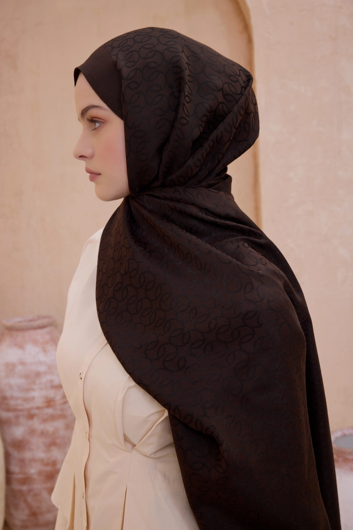 Belli Fresh Pamuk Kumaş Nora Şal - Acı Kahve