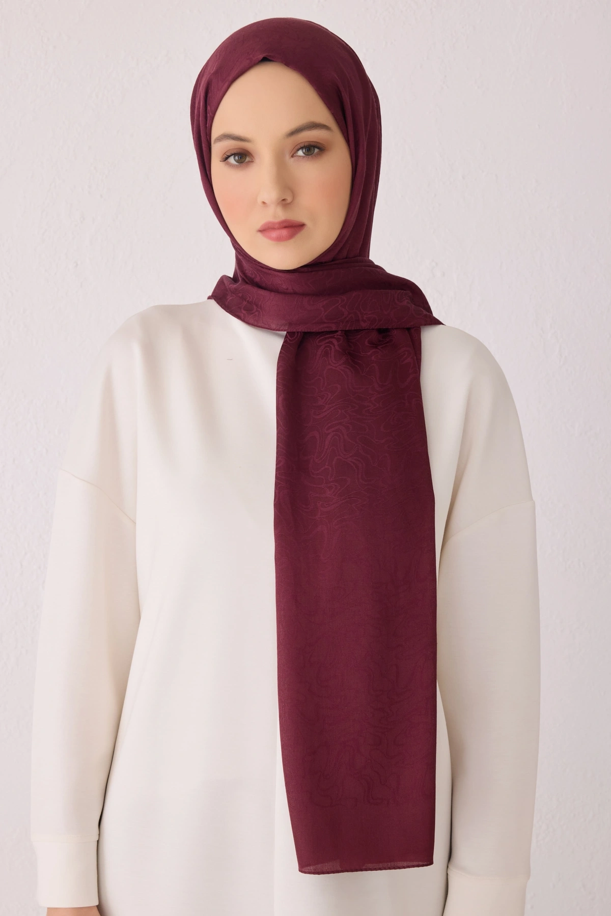 Belli Fresh Pamuk Kumaş Liva Şal - Bordo