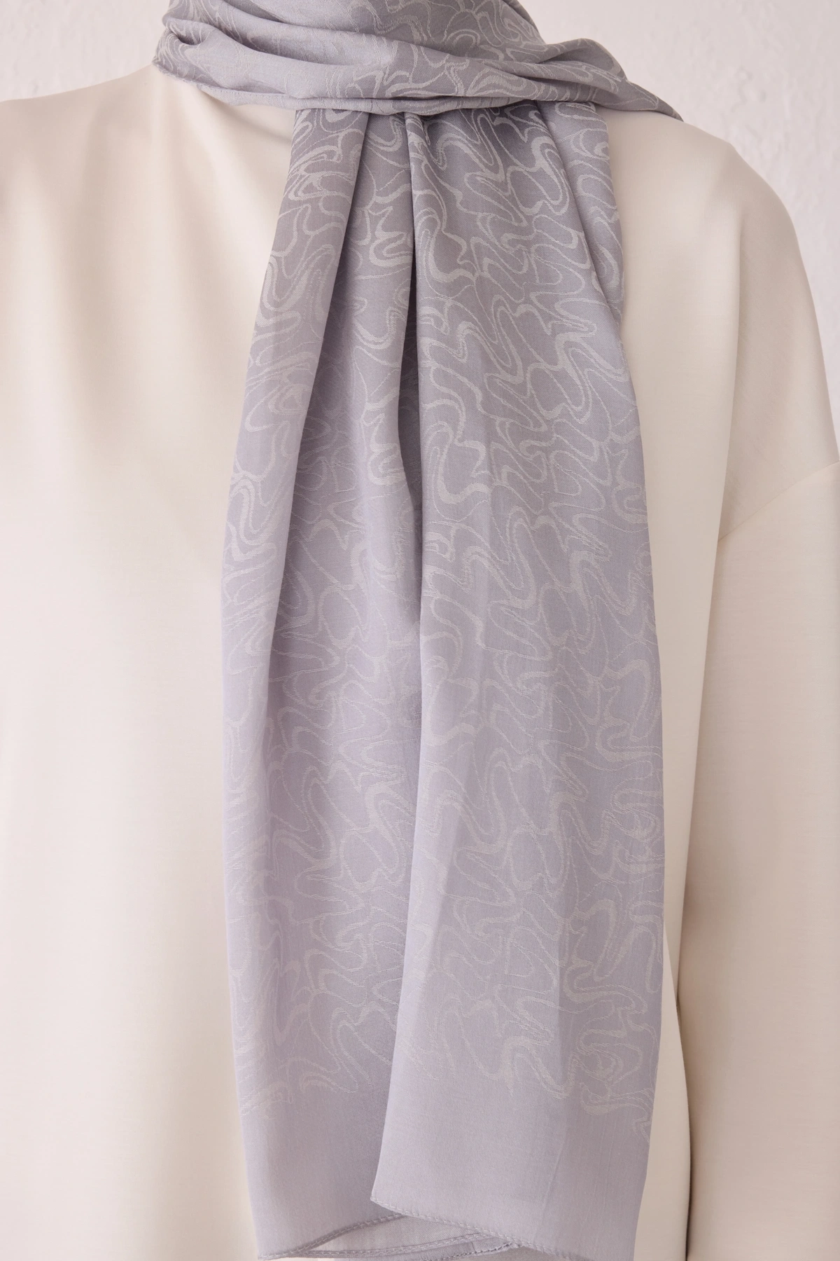 Belli Fresh Pamuk Kumaş Liva Şal - Gümüş