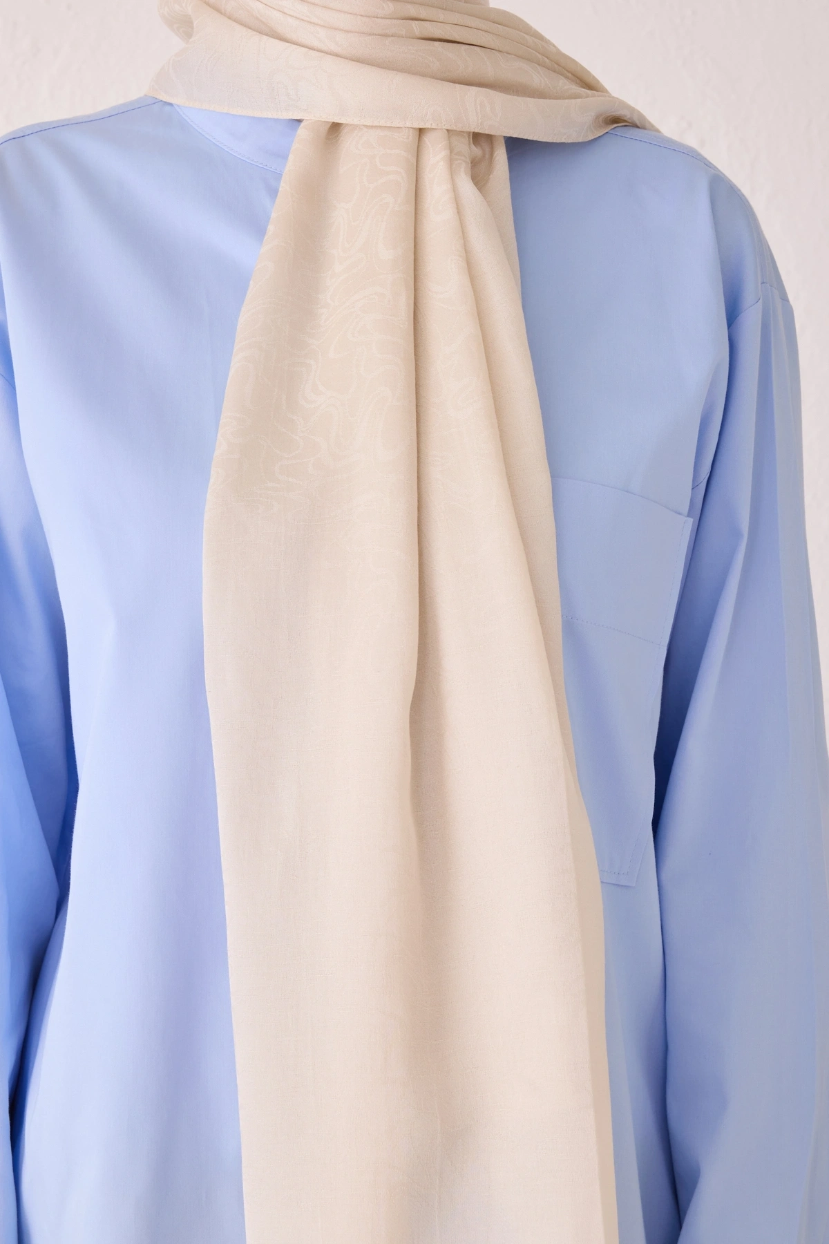 Belli Fresh Pamuk Kumaş Liva Şal - Krem