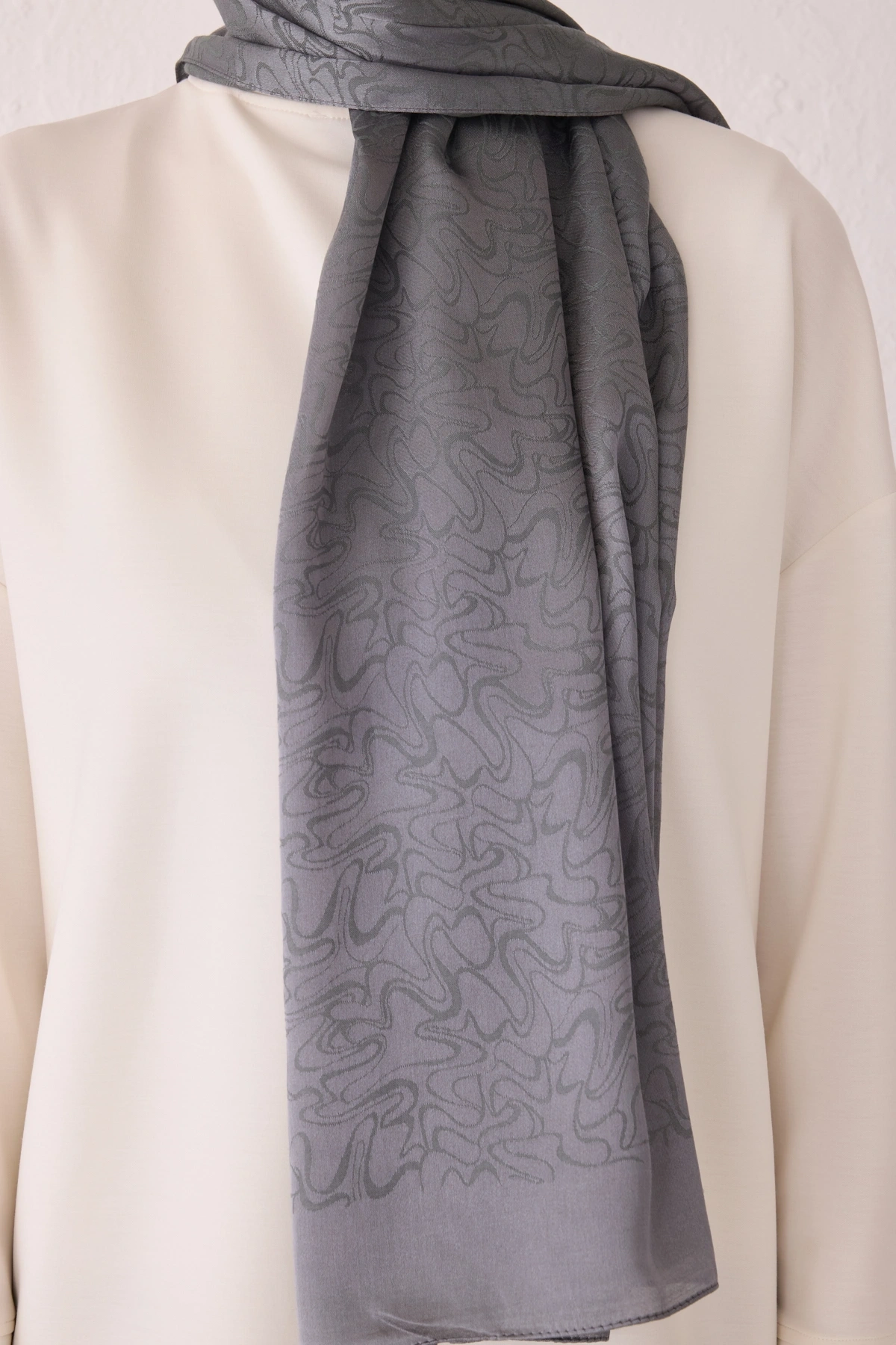 Belli Fresh Pamuk Kumaş Liva Şal - Gri