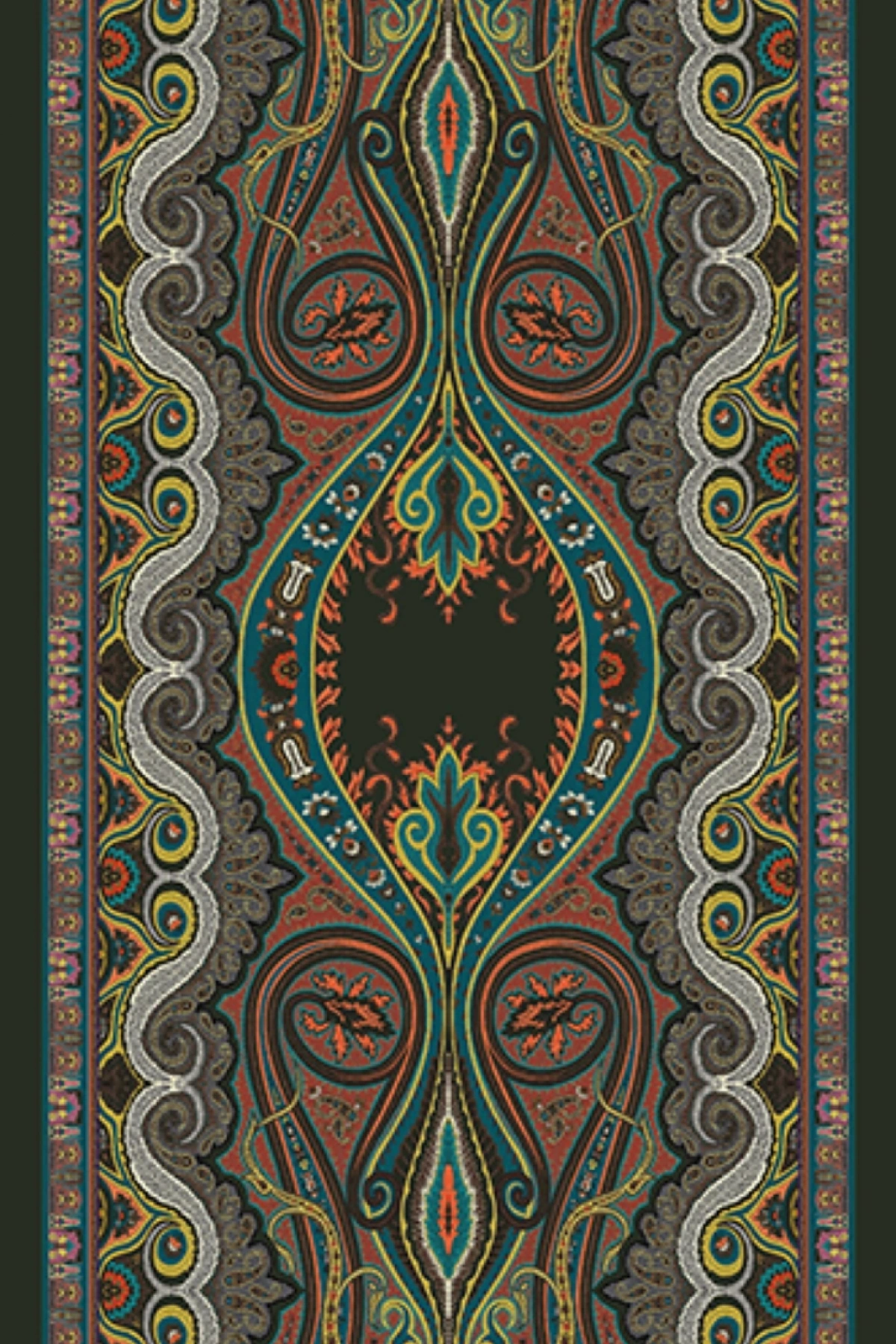 Arvena - Retro Desen Şal - Haki