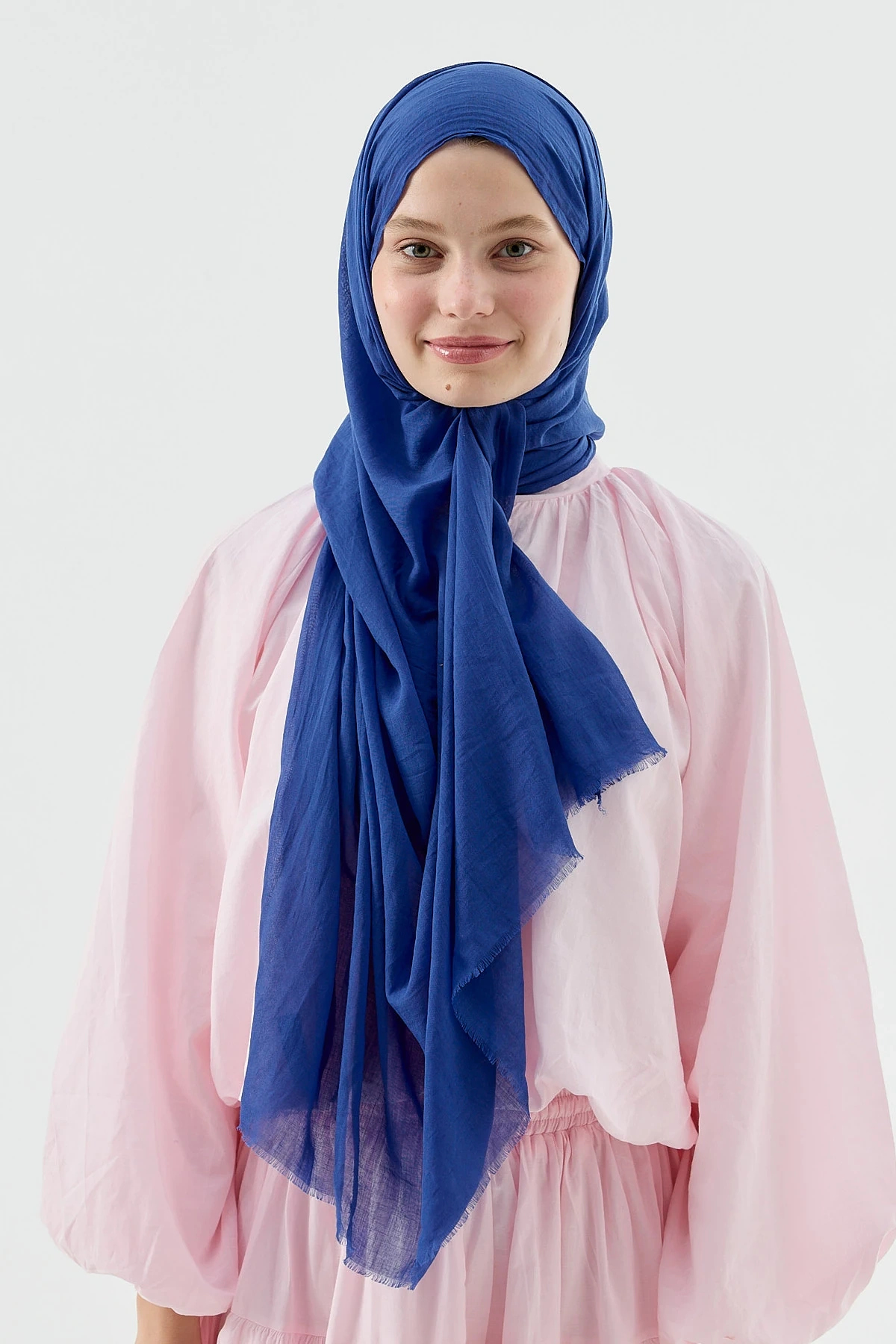 Norel Serisi İnce Pamuklu Şal - Savoy Mavi