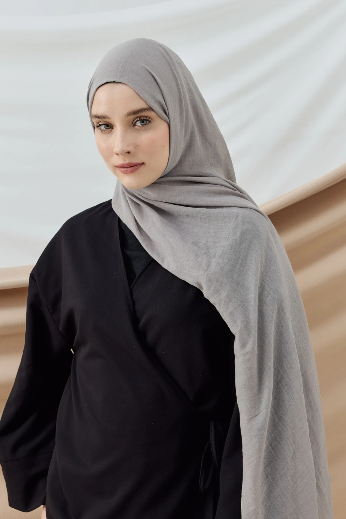 Norel Serisi İnce Pamuklu Şal - Gri