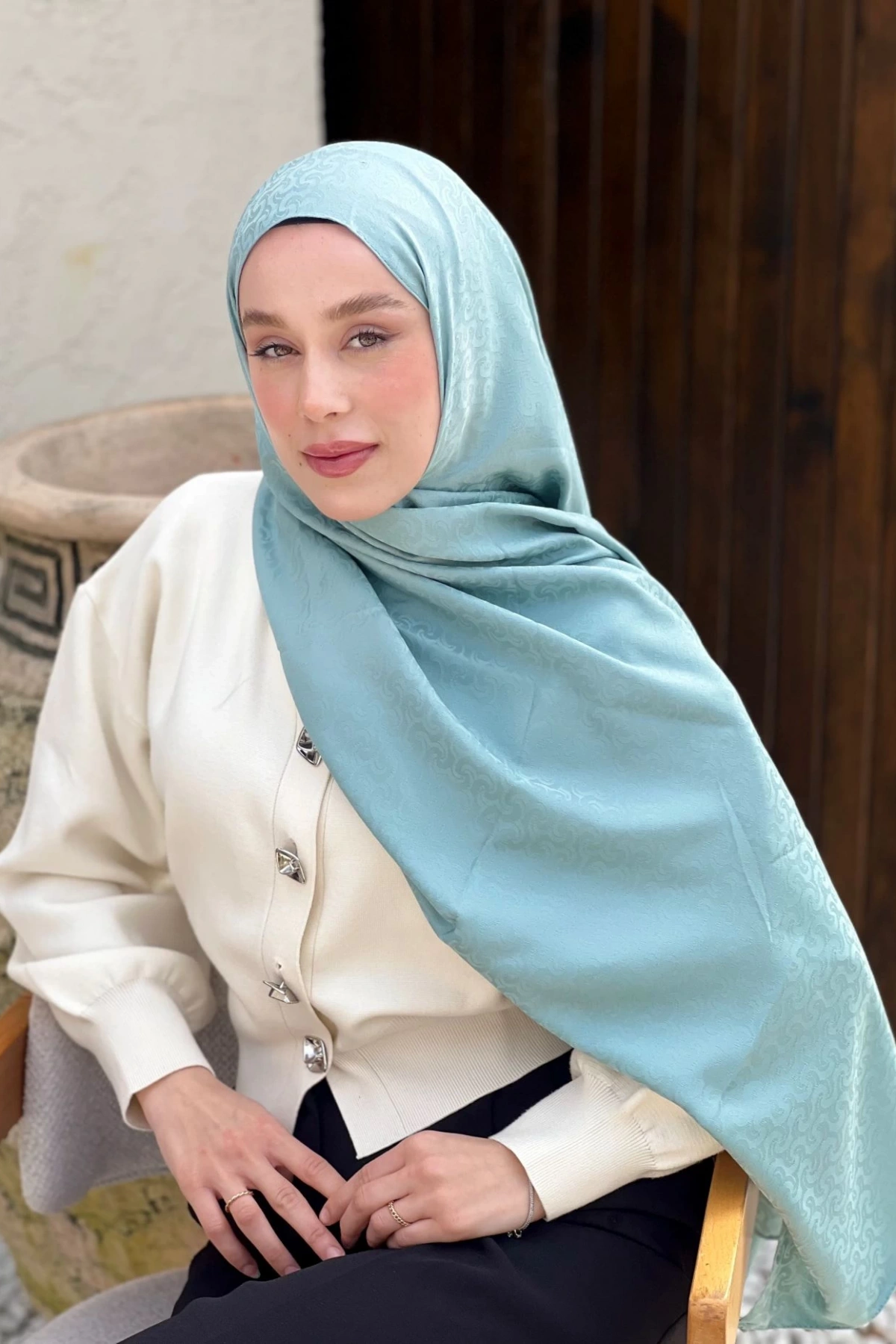 İpeksi Jakar Örgü Desen - Soft Yeşili