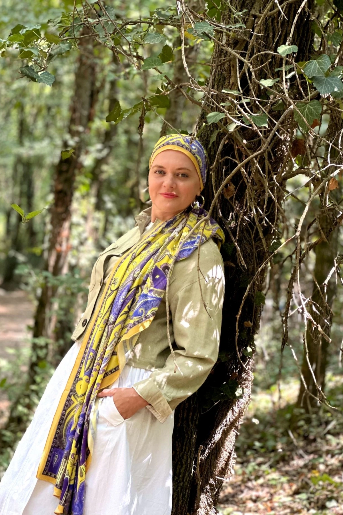 Velero - Retro Desen Şal - Sarı