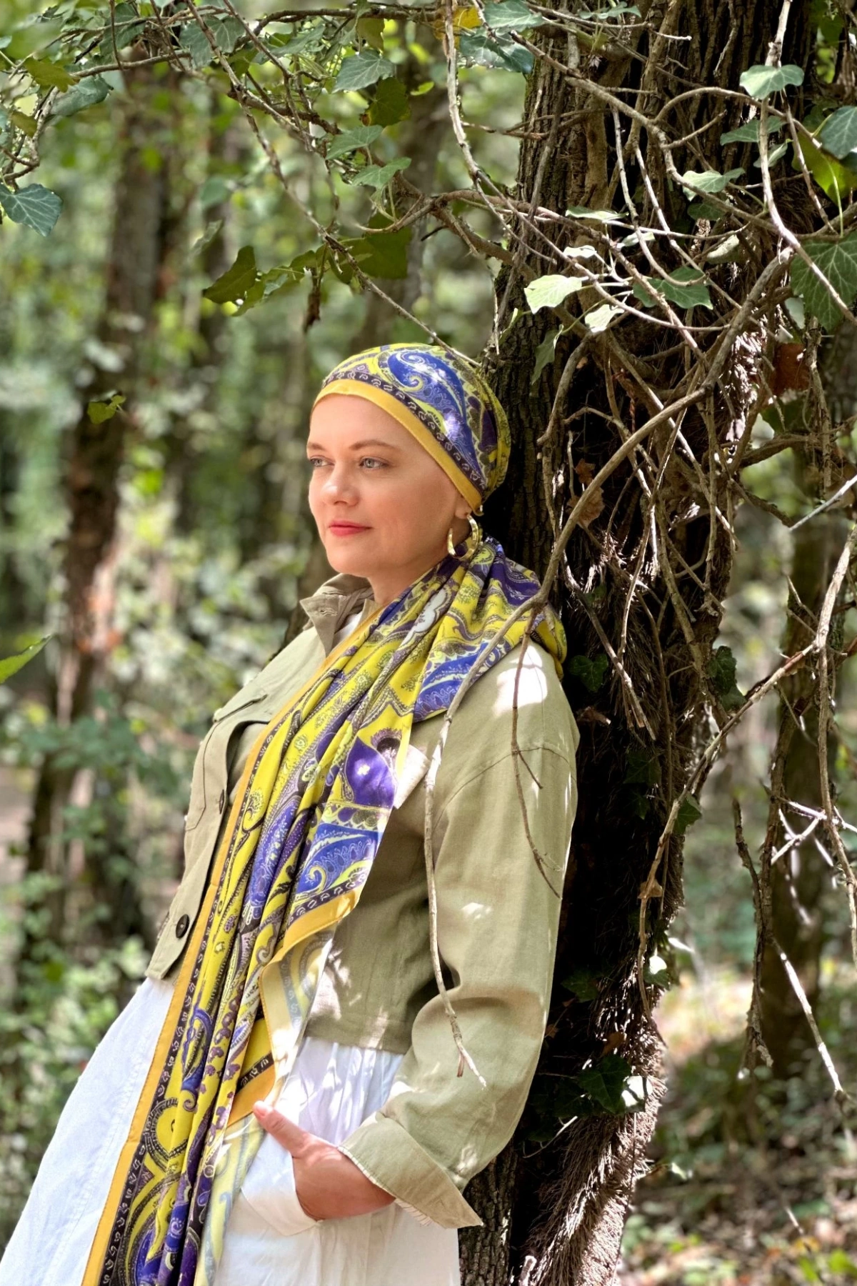 Velero - Retro Desen Şal - Sarı