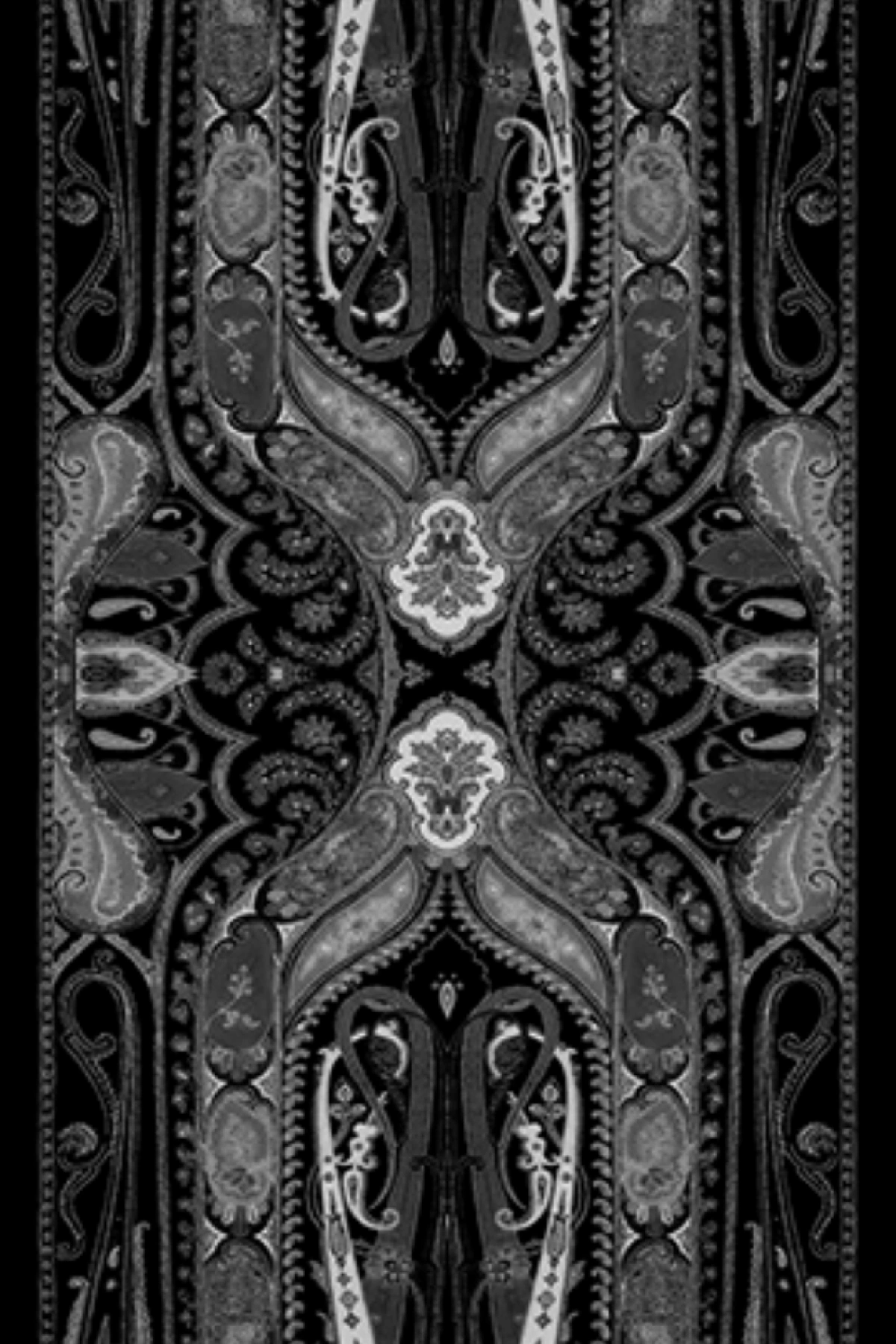 Liora - Retro Leoparlı Desen Şal - Siyah