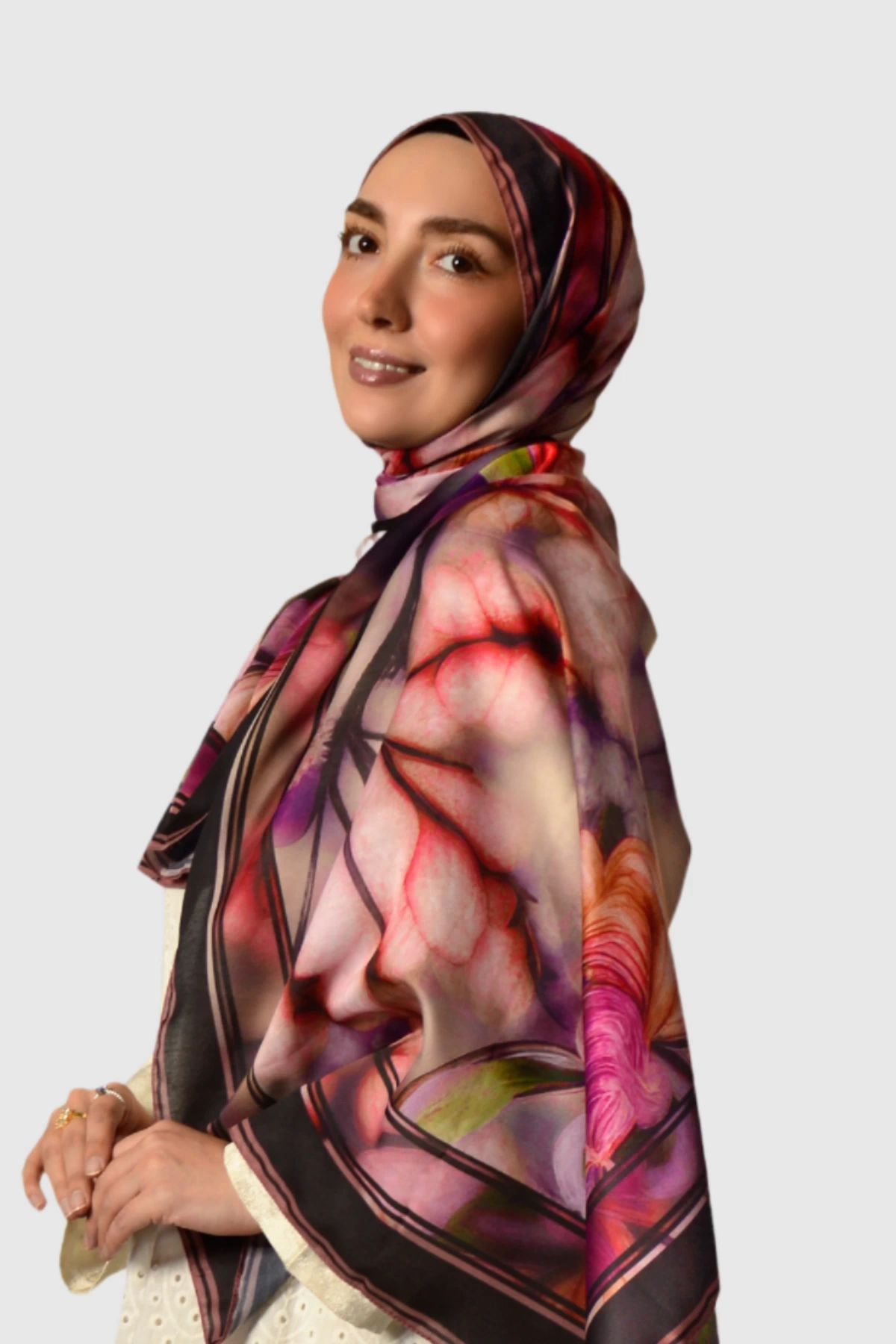 Luma Soyut Desenli Şal - Pembe