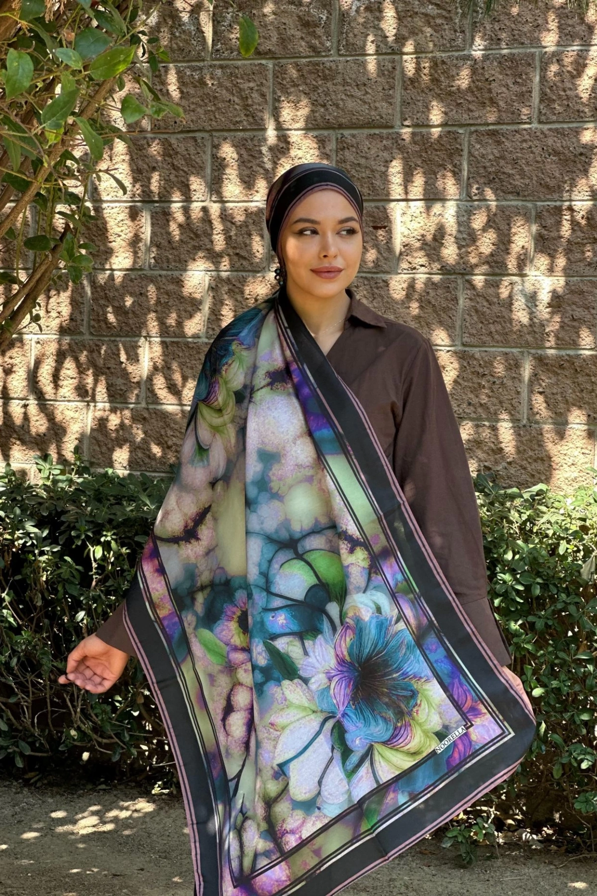 Luma Soyut Desenli Şal - Mor