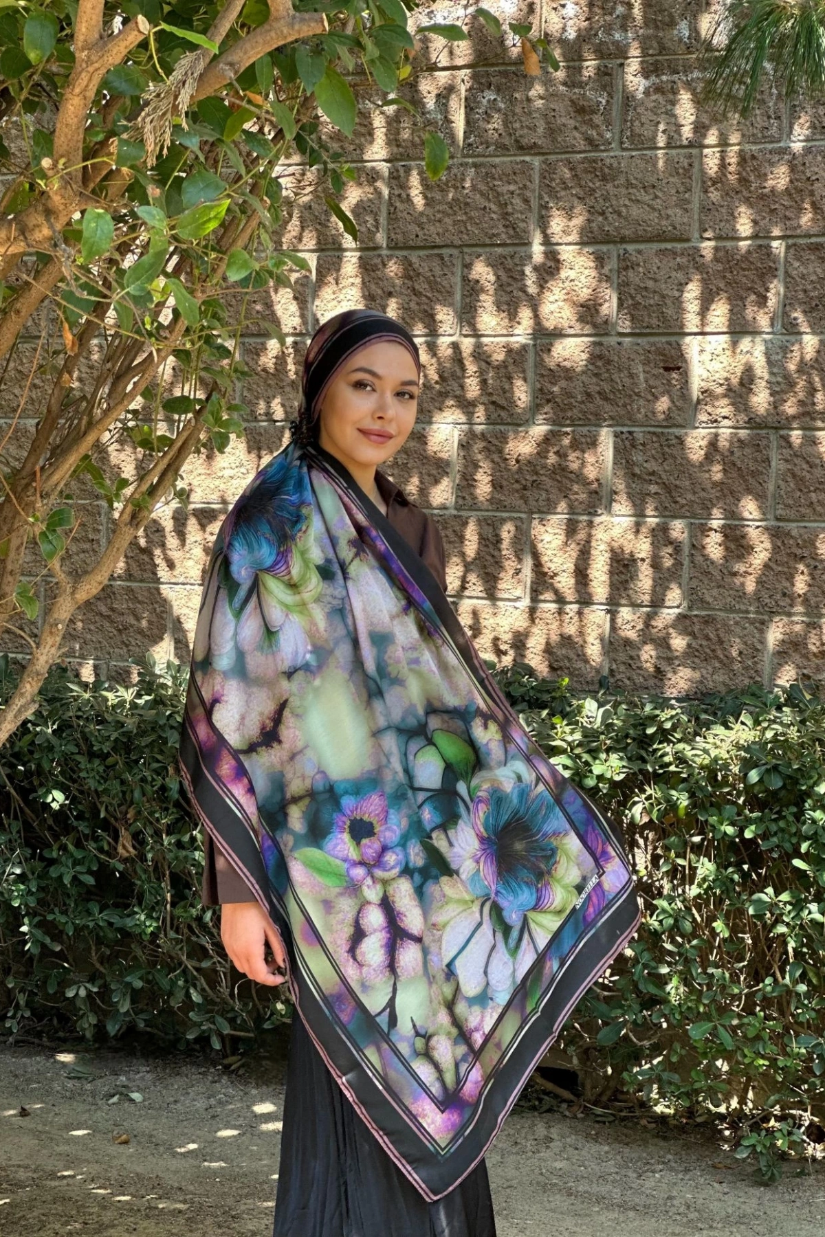 Luma Soyut Desenli Şal - Mor