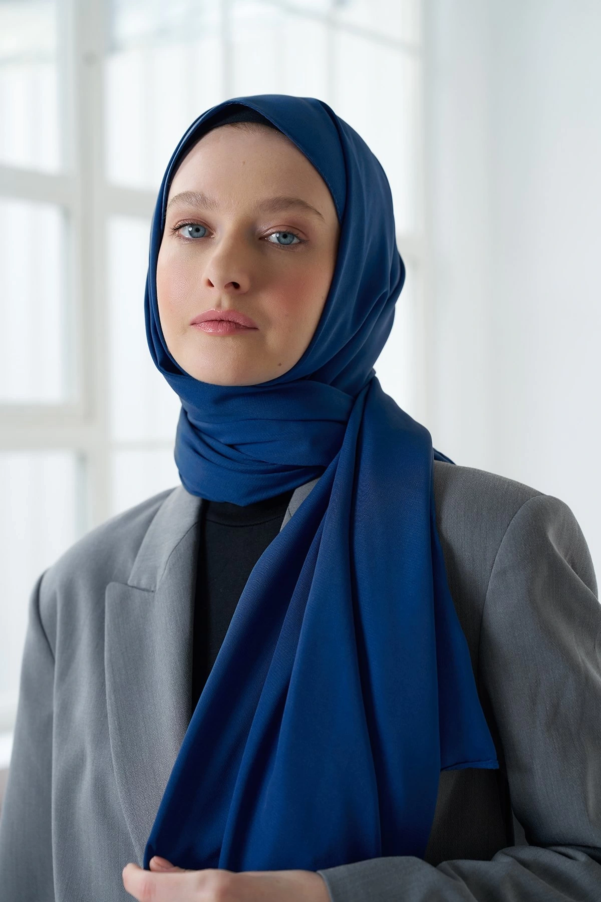 Medine İpeği Şal - Gece Mavisi