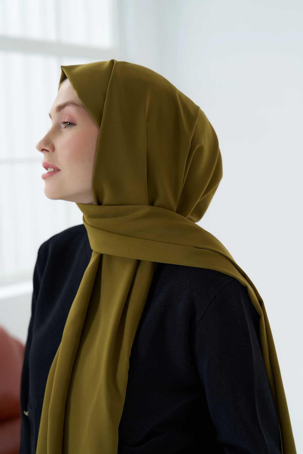 Medine İpeği Şal - Koyu Bronz