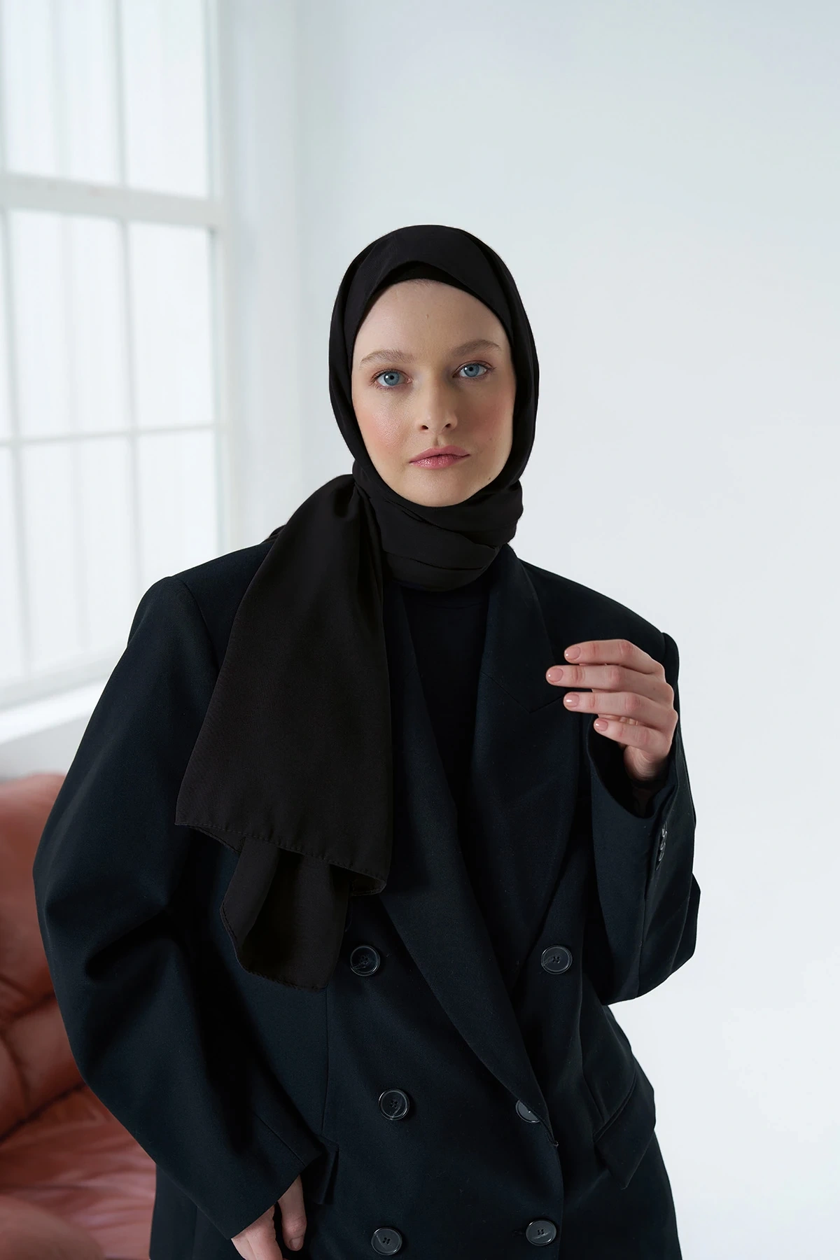 Medine İpeği Şal - Siyah