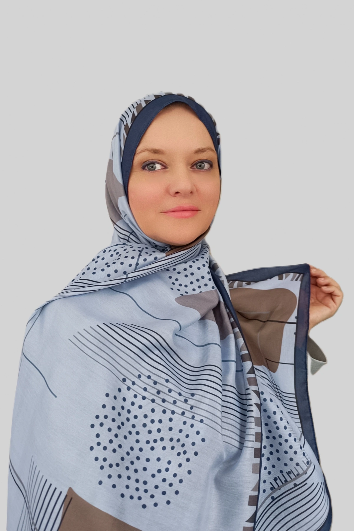 Modra Geometrik Desenli Şal - Kahverengi