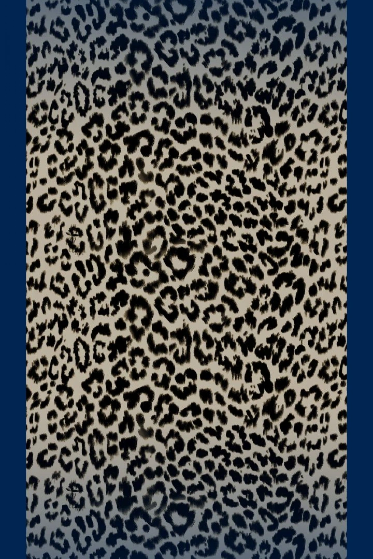 Sahra - Leopar Desen Şal - Lacivert