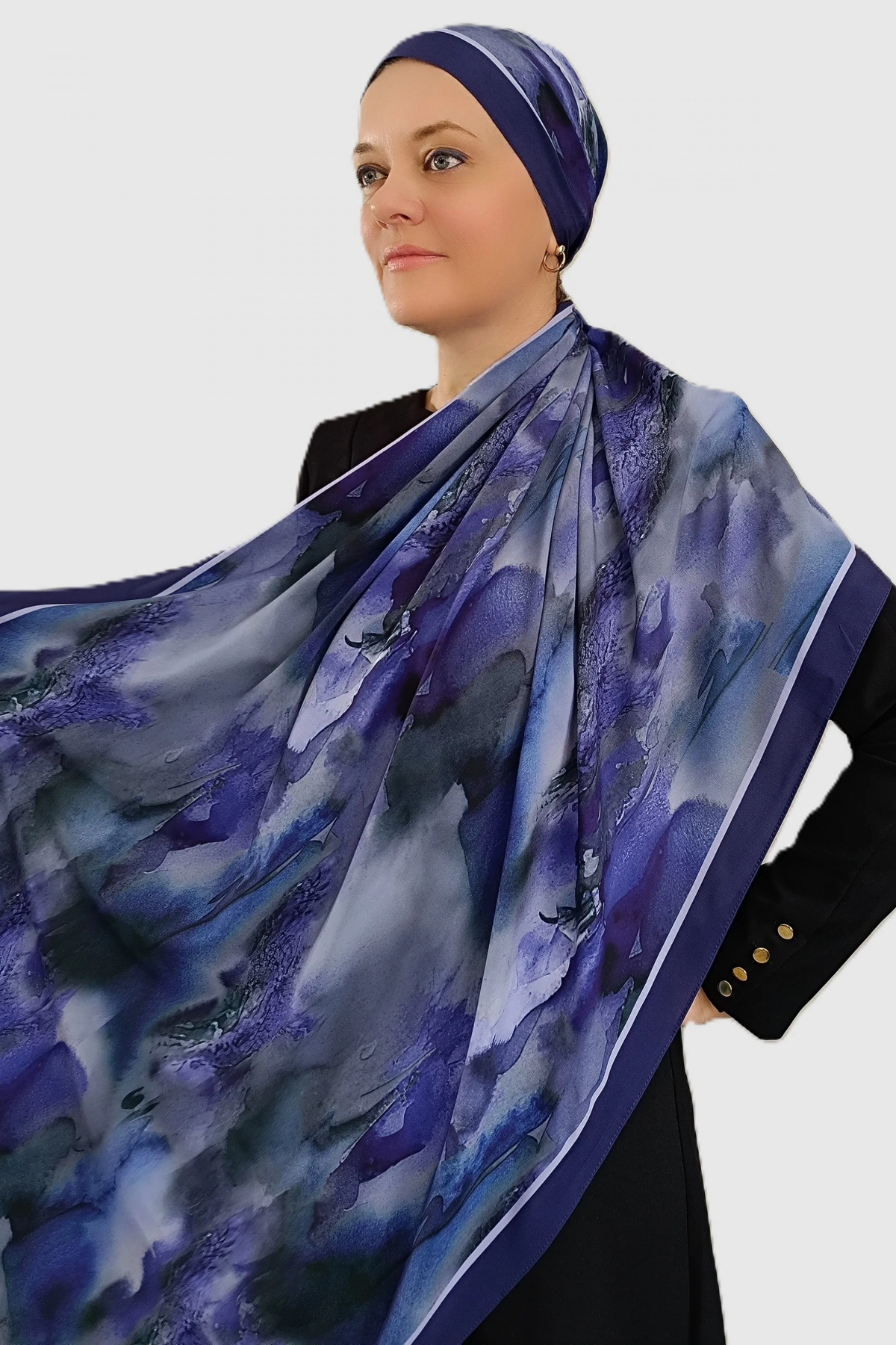 Soma Soyut Desenli Şal - Mor