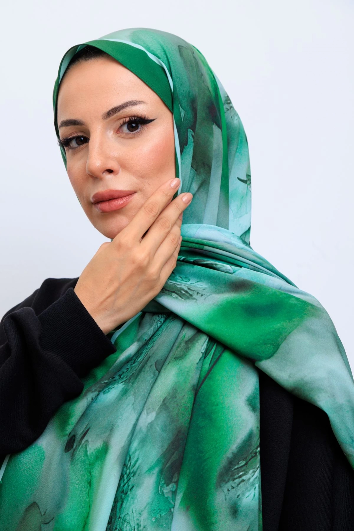 Soma Soyut Desenli Şal - Yeşil