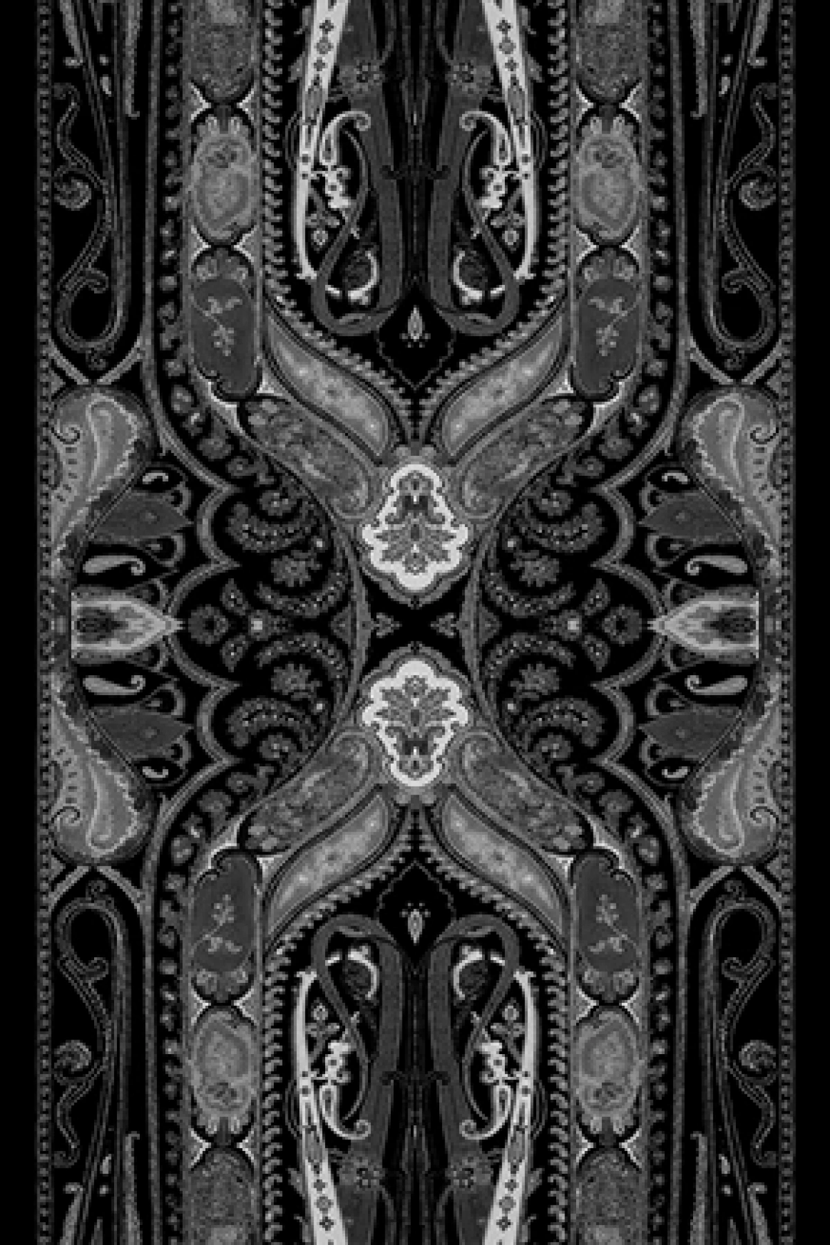 Velero - Retro Desen Şal - Siyah