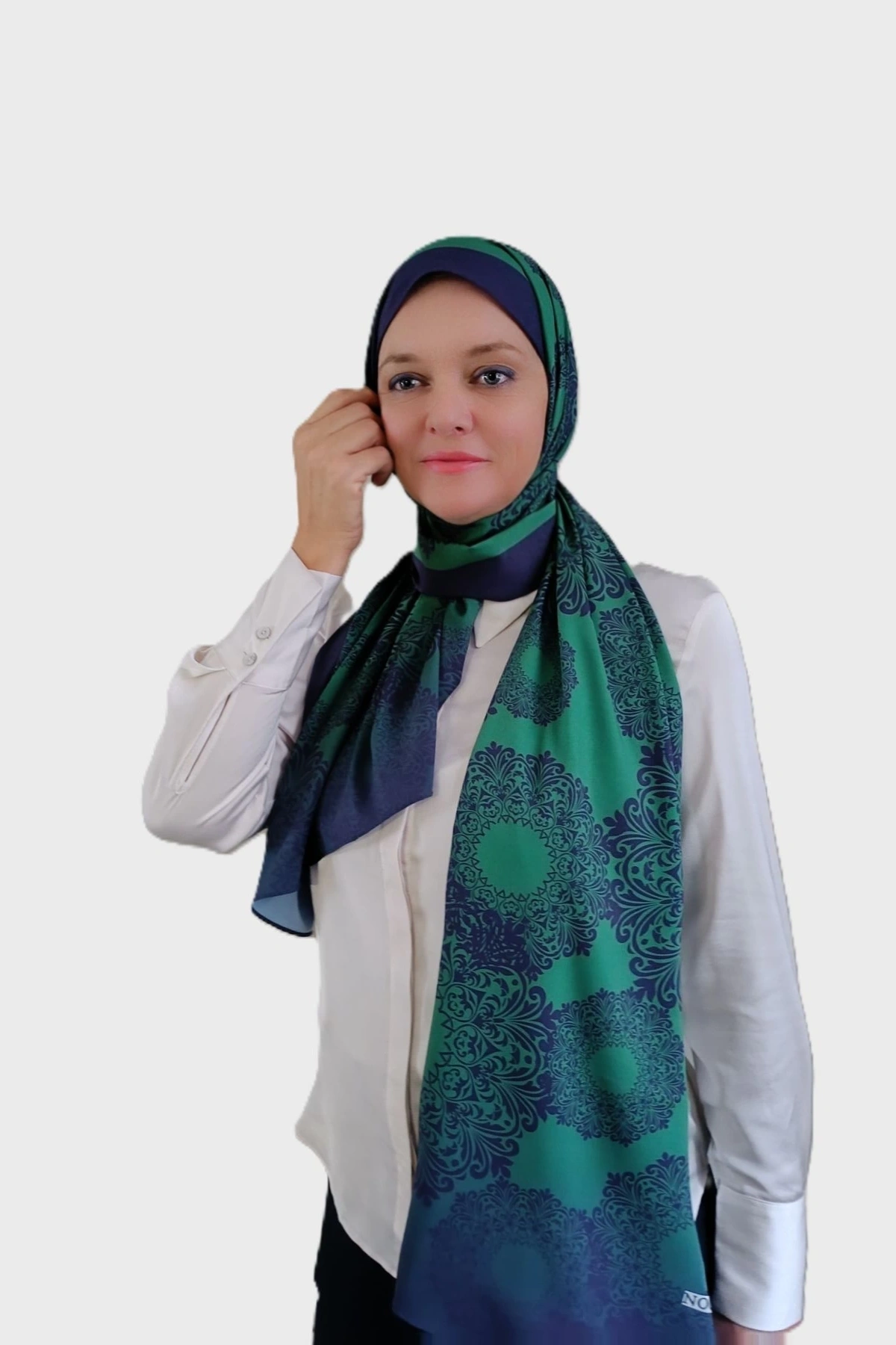 Vira Geometrik Desenli Şal - Mor