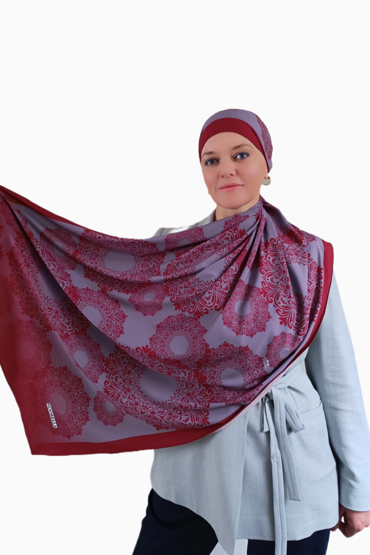 Vira Geometrik Desenli Şal - Lila