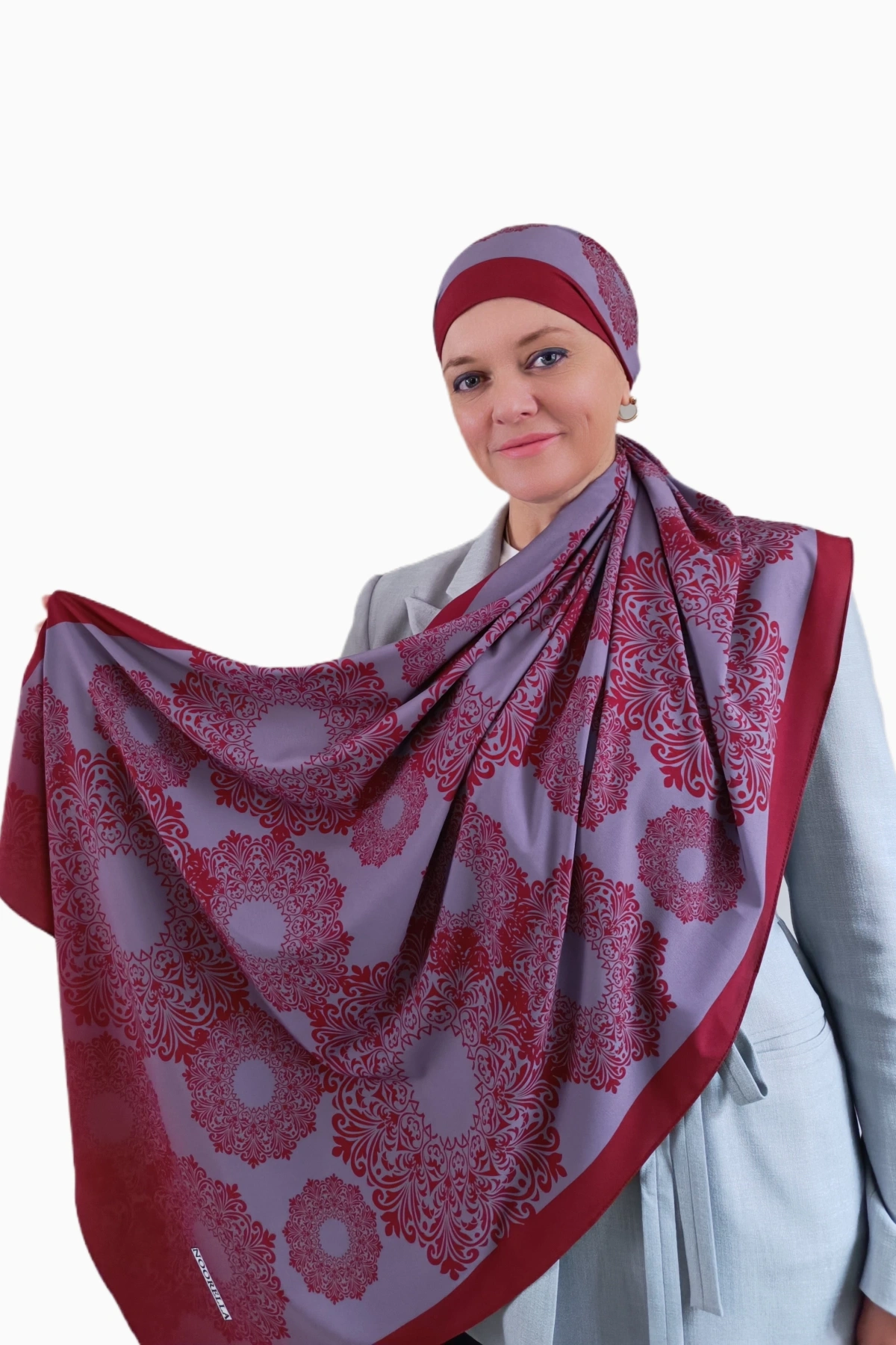 Vira Geometrik Desenli Şal - Lila