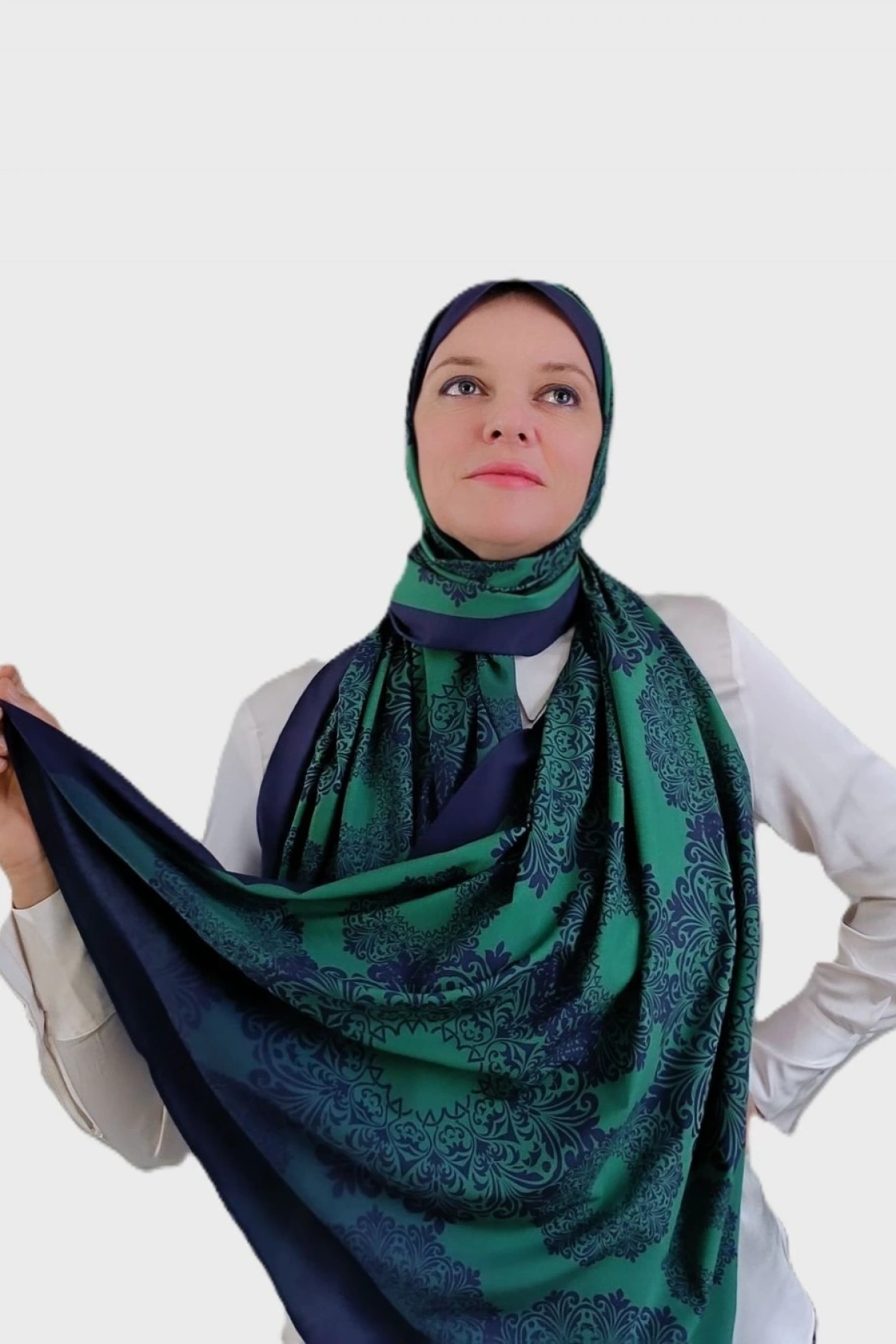 Vira Geometrik Desenli Şal - Mor