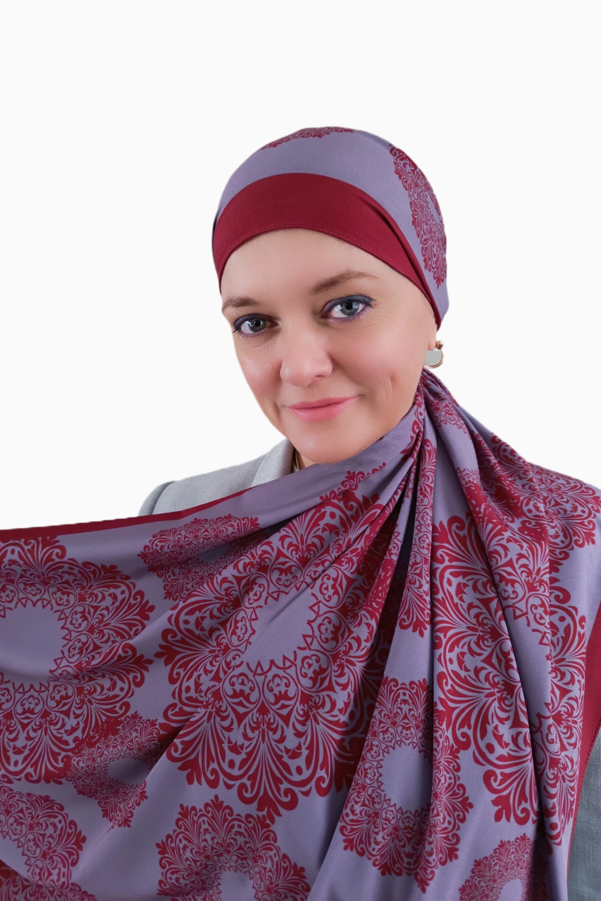 Vira Geometrik Desenli Şal - Lila