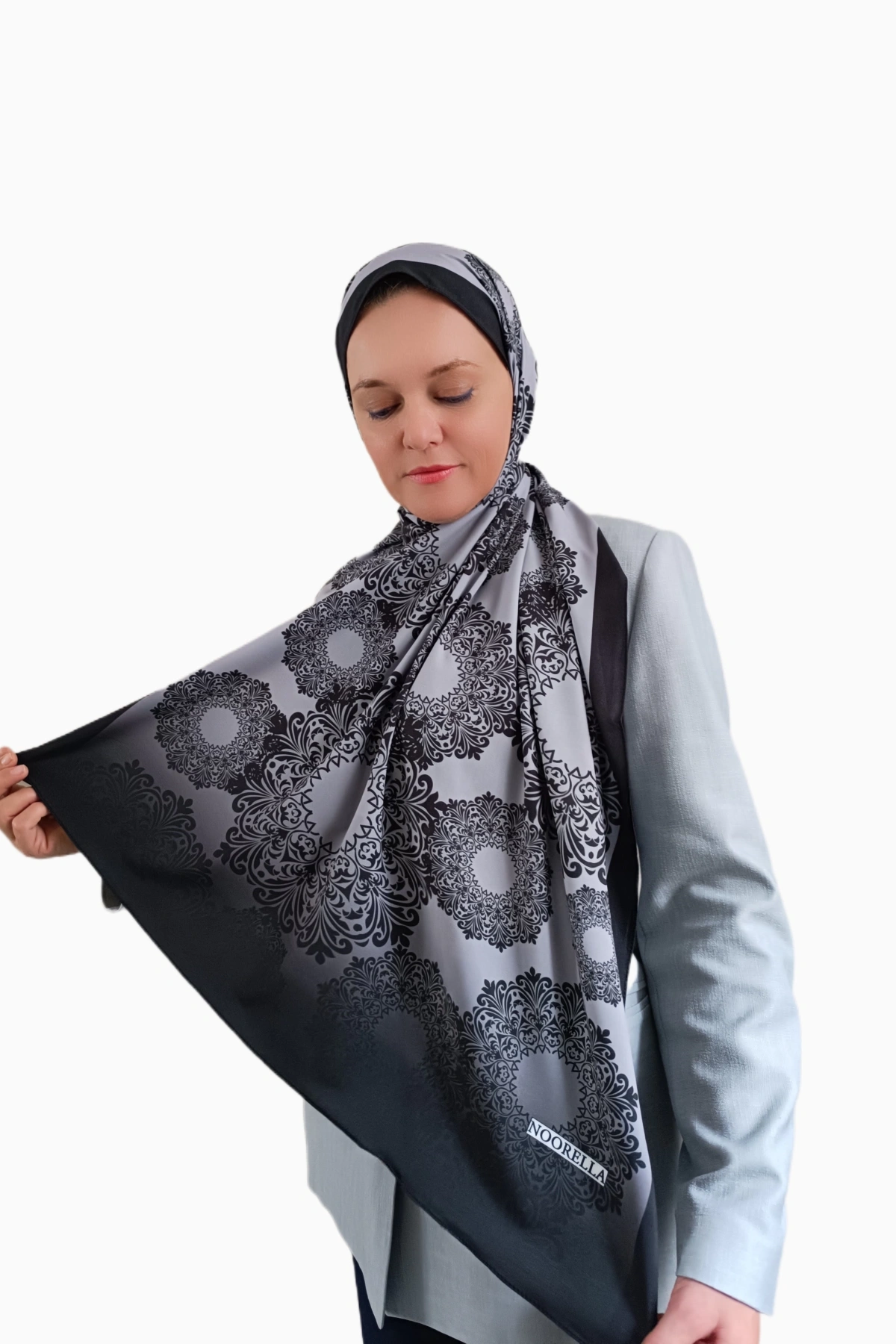 Vira Geometrik Desenli Şal - Siyah