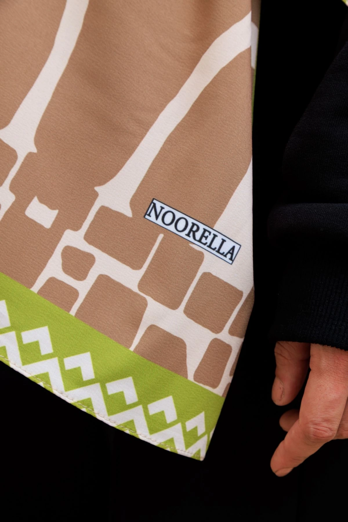 Zerra Geometrik Detaylı Şal - Bej