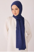 Belli Fresh Pamuk Kumaş Liva Şal - Lacivert