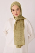 Belli Fresh Pamuk Kumaş Liva Şal - Hardal Yeşili