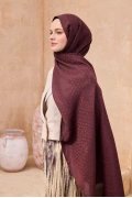Belli Fresh Pamuk Kumaş Nora Şal - Koyu Bordo