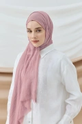 Norel Serisi İnce Pamuklu Şal - Pudra