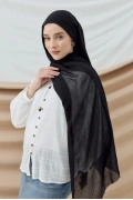 Norel Serisi İnce Pamuklu Şal - Siyah