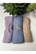 Bambu Kraş Şal - Lila, Mavi ve Haki - 3 lü Set