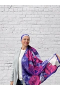Lunera - Lotus Desenli Şal - Mor